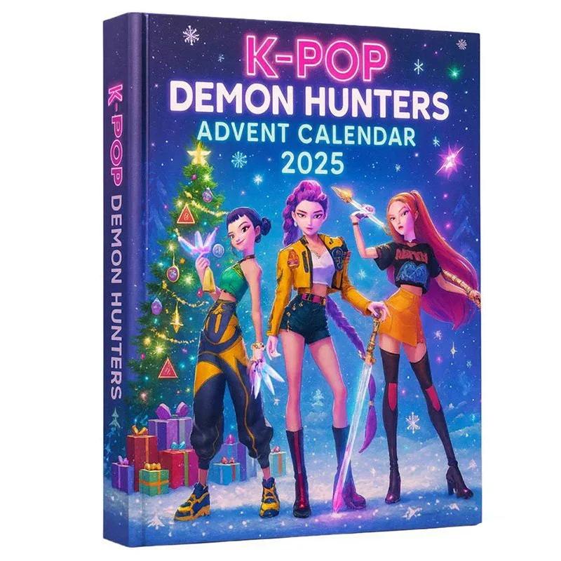 @Kpop Demon Hunters Рождественский Адвент-календарь Huntrix Rumi Mira Zoey SAJA Boys Derpy Tiger Новогодние украшения Подарки