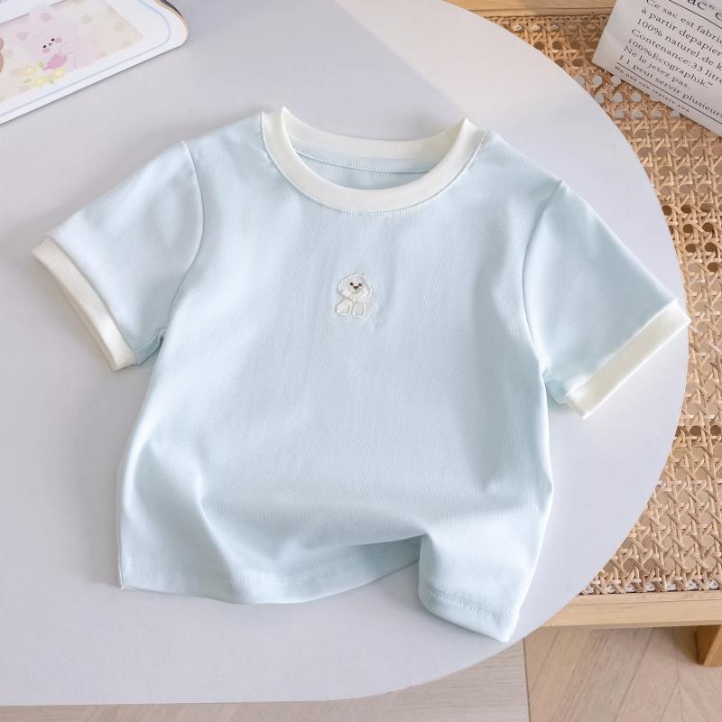 Девочки Футболки Лето Детские Хлопковые Топы с Коротким Рукавом для Малышки Милая Одежда Детская Спортивная Верхняя Одежда Пуловер Футболка