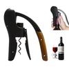 Gooseneck Wine Opener-Manual Lever Pump Corkscrew Vertical Design Foil Cutter& ABS Wooden Handle Gift for Wed Home Bar Sommelier