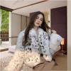 Imitation Fox Fur Jacket Black and White Spotted Leopard Print Lapel Loose Fur Jacket Women's Light