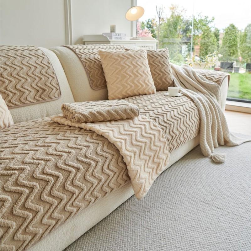 Зимний теплый чехол Funda Sofa Mats Living Home Нескользящий волнистый жаккардовый диван Подушка Чехлы для дивана