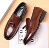 Модные летние новые мужские кожаные туфли повседневные деловые формальные толстые подошвы с круглым носком модные супер трендовые туфли для жениха свадебные туфли для вечеринки D79