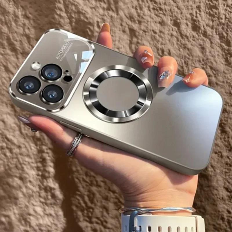 2026 Роскошный Магнитный Беспроводной Зарядный Чехол Для Magsafe Для iPhone 16 15 14 13 12 11 Pro Max Plus Защита Камеры Ударопрочный Матовый Чехол
