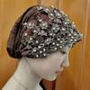 Comfortable Ethnic Headscarf Hat Soft Head Wrap Cap Portable Ethnic Beaded Hat  Cultural Wear