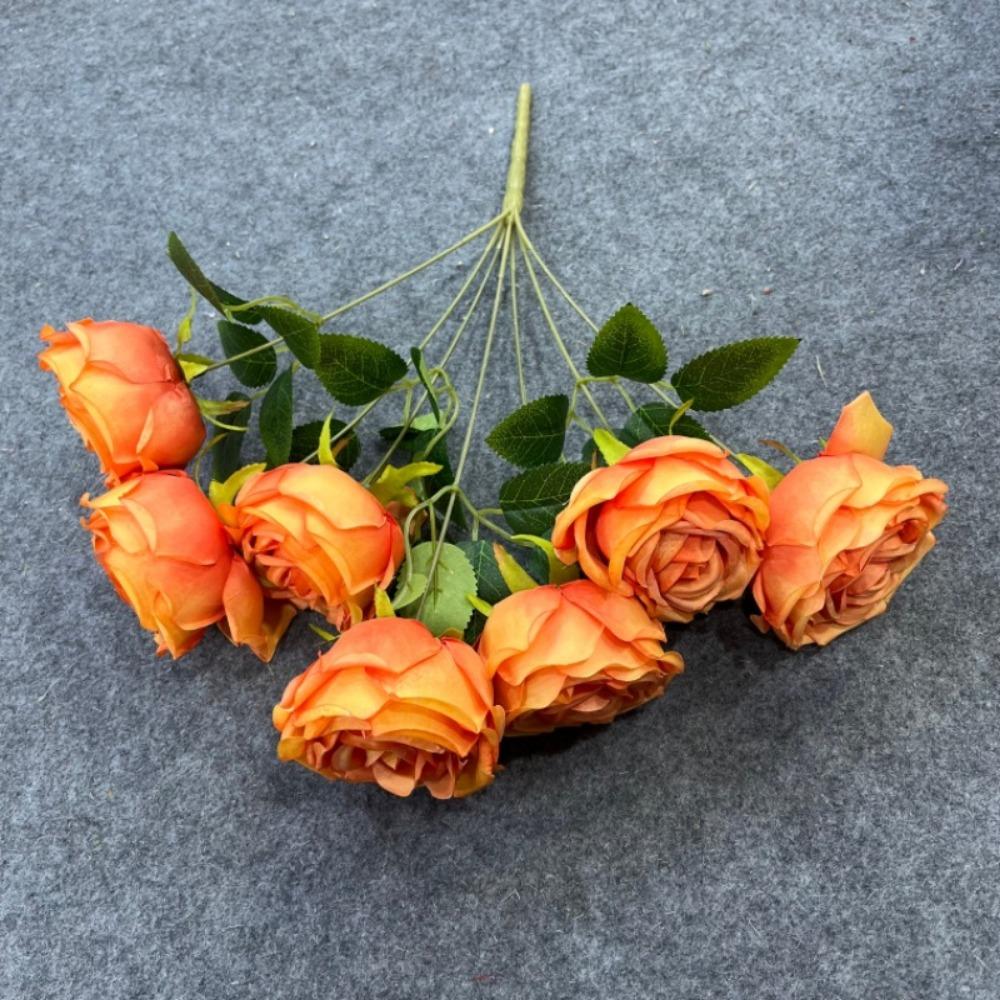 7 Heads Real Happy Imperial Rose Flower Mini 9 Colors Valentine's Day Flowers Photography Photo Gift Rose Flowers Decorative