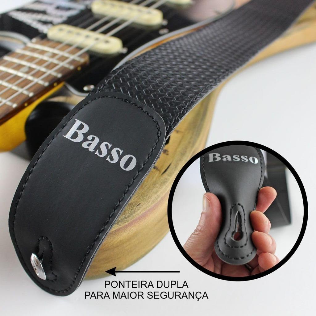 BASSO Guitar Strap EX 20 Black Attack Series