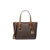MK Jet Set Монограмма Color Block Логотип Кожаная Сумка-тоут Женские Сумки-тоут Acorn-Brown 35T9GTVT0B-200