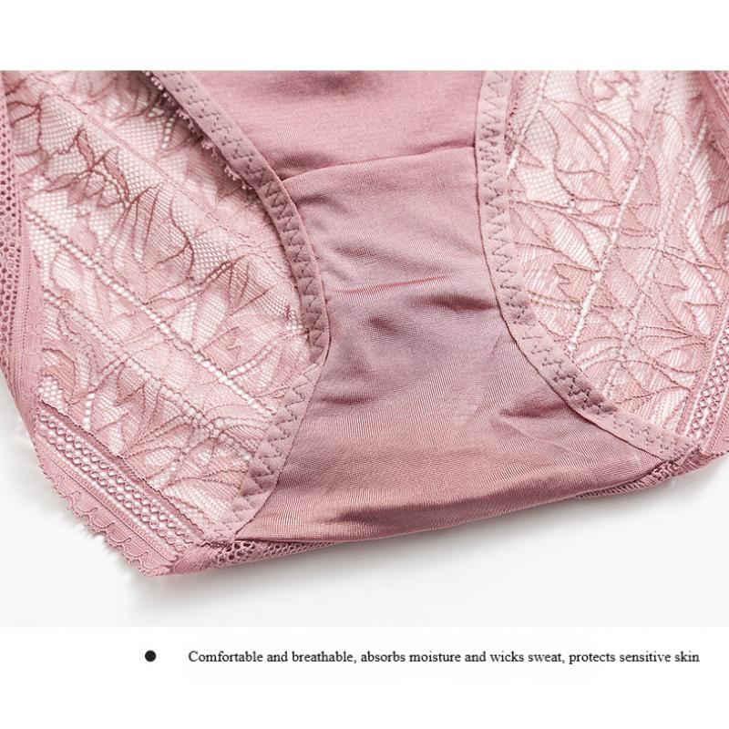 1 Pc Low Waist Sexy Lace Triangle Briefs Silky Smooth and High Elasticity Silk Home Underwear Briefs