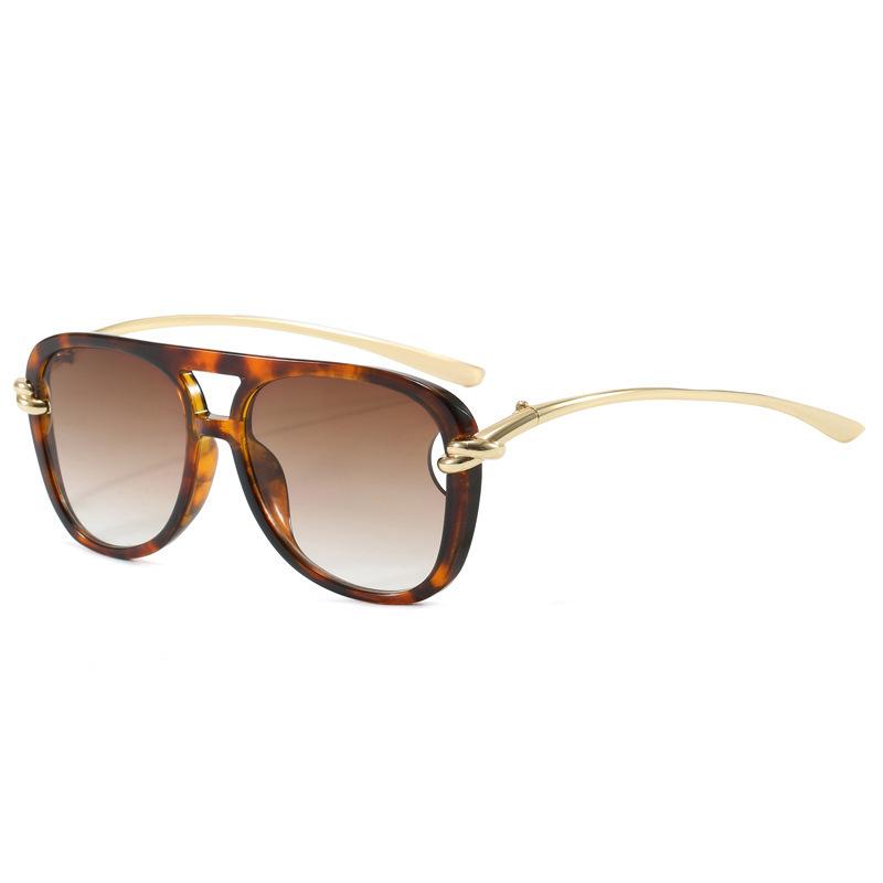New fashion knot double beam sunglasses European and American ins pilot sunglasses personalized street photography retro