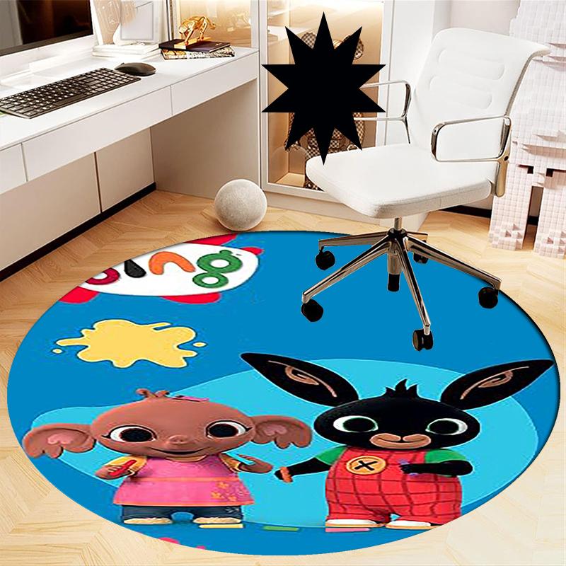 Bing Printed Round Rug Carpet Chair Rug Area Rug Entryway Doormats,for Office Chair Living Room Bedroom Kitchen Room.