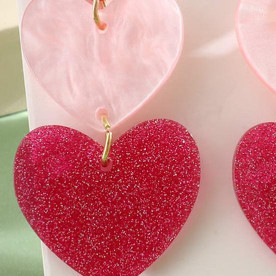 1 пара женских висячих сережек, трехслойные подвески в форме сердца, соответствующие цветам, сладкий цвет, легкие висячие серьги, легкие висячие серьги для свиданий, вечерние украшения для ушей