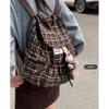 Korean Version of Casual Large-capacity Canvas Bag Women's 2025 New Plaid Backpack Fashion Student Bag Travel Backpack
