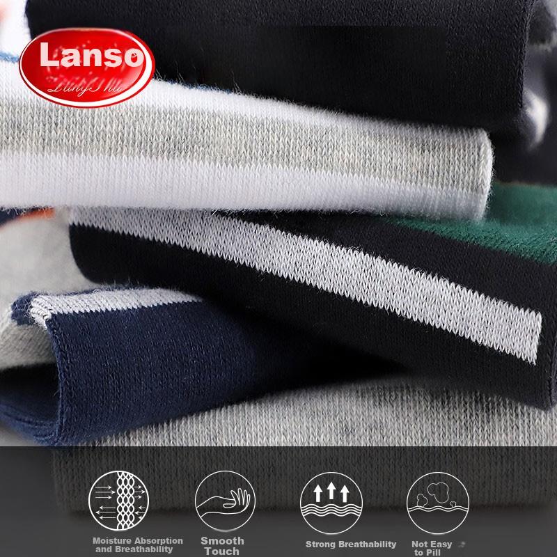 LangSha Five-Toe Socks for Men, Stylish Pure Cotton Breathable Sweat-Absorbing Sports Socks with Separate Toes, Mid-Calf Length, 5 Pairs