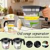 Separator With Bottom Release, Plastic, 4 Cup Strainer With Handle, Grease Strainer Dishwasher Safe, Oil Separator For Kitchen