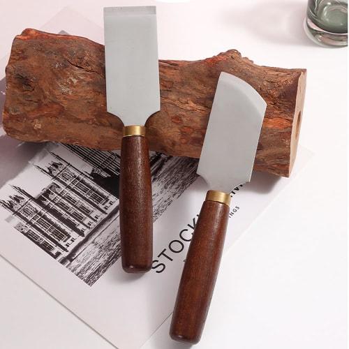 Leather Knife, Leathercraft, Cutting, Cutting Knife, Rounded Blade, Straight Blade, Flat Blade, Beveled Blade, Cutter, Skiving Tool (Straight Blade)