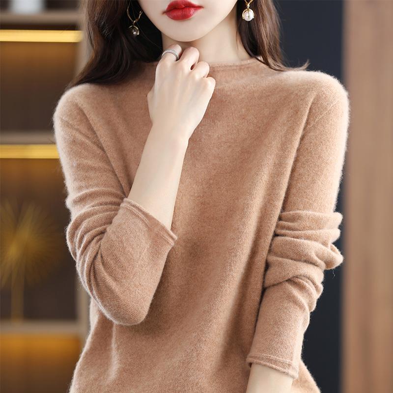 Женский свитер, 100% мериносовая шерсть, СОВРЕМЕННАЯ НОВАЯ SAGA, зимняя шерстяная водолазка, вязаный пуловер, осенний джемпер, женские вязаные топы