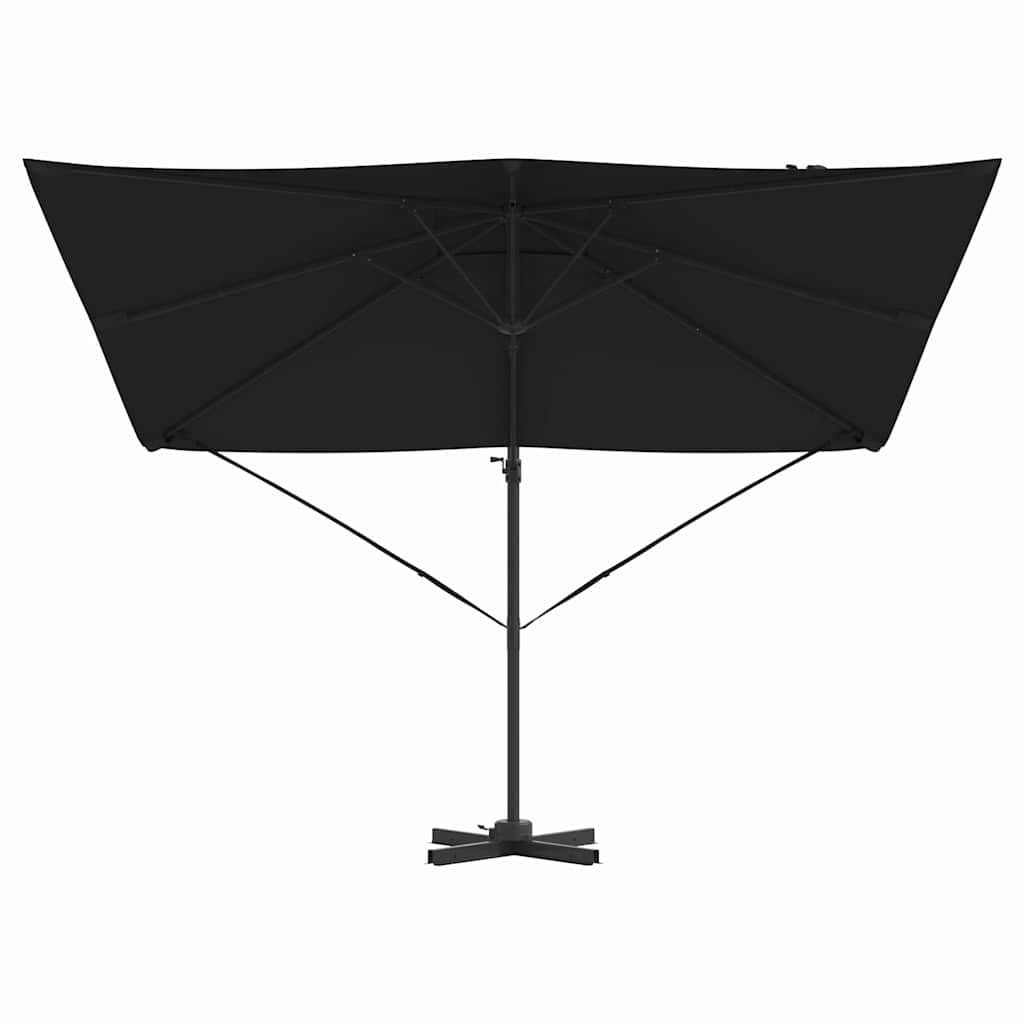 Roma Cantilever Umbrella Black 286 x 284 x 265 cm Aluminum and Polyester