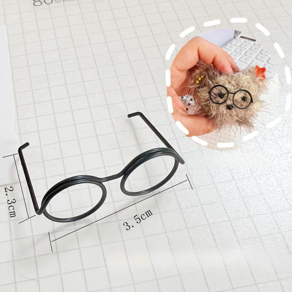 5PCS Mini Doll Glasses Retro Metal Round Frame Lensless Eyewear Sunglasses For Barbie Dolls Wire Strip Stick DIY Accessorie