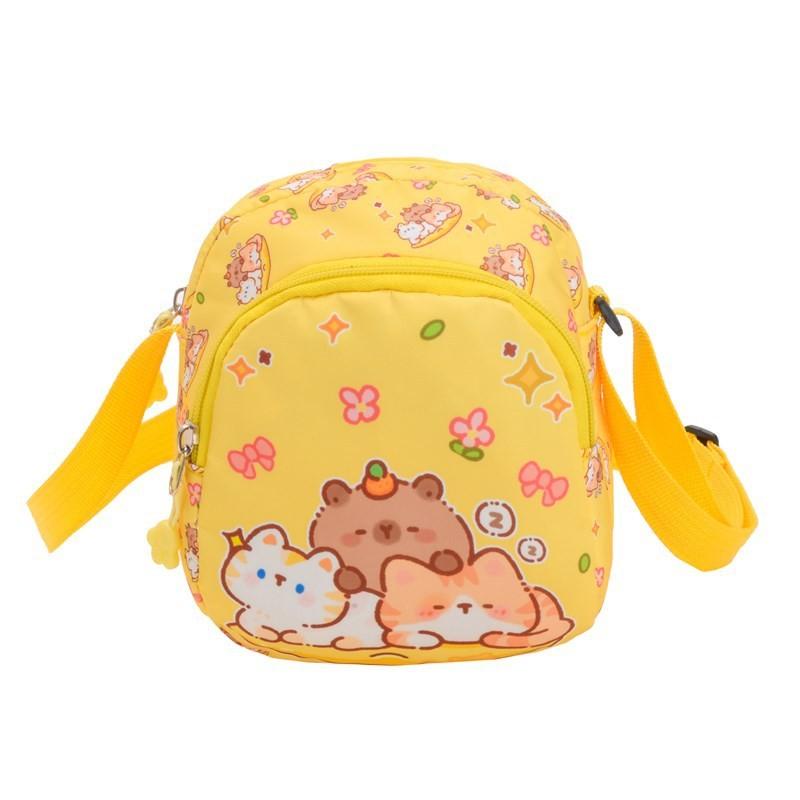 Cartoon Printed Capybara Shoulder Bag Children Outdoor Leisure Crossbody Bag
