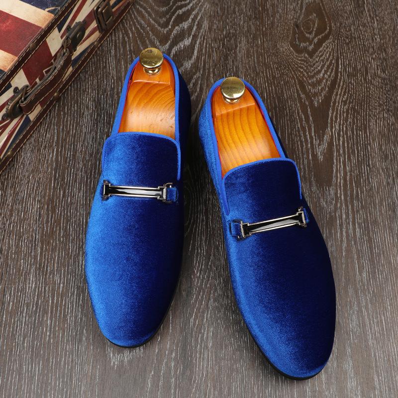 Luxry Blue Men Loafers Shoes Slip On Moccasins Plus Size 38-48 Flats Casual Shoes Man Party Dress Wedding Shoes