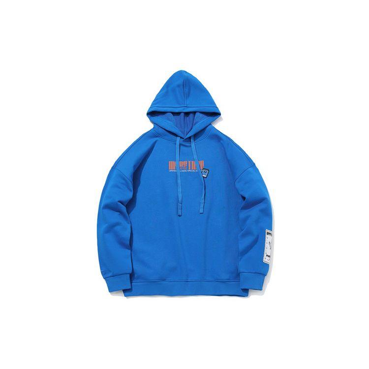 Li Ning X Panda Limited Edition Printed Casual Loose Hoodie Men Hoodies Deep-Space-Blue AWDQC65-2