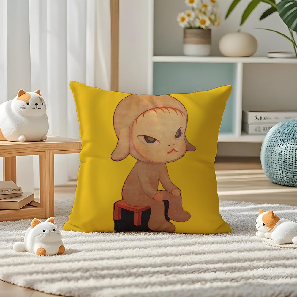 Наволочка Yoshitomo Nara Шелковистая Элегантный Комфорт Диван-кровать Невидимая Молния