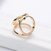 "Korean Gold-Plated Triple Ring Silk Scarf Buckle - Creative Fashion Cross Hollow Design"