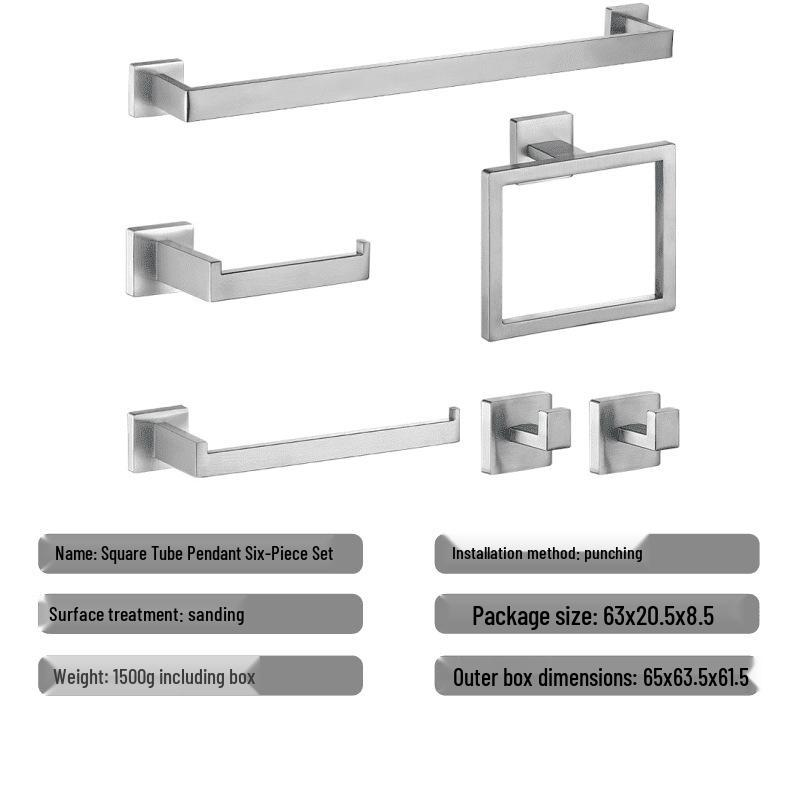 Black Bathroom Hardware Set: Towel Bar, Toilet Paper Holder, Towel Ring, Coat Hook, Storage Rack