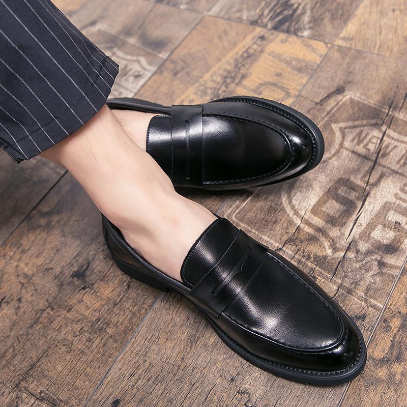 Дизайнерские мужские лоферы на толстой подошве, полностью черные, слипоны, удобная повседневная обувь, деловая классика, пенни-лоферы, оксфорды