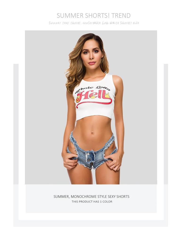 Осенние женские рваные джинсовые шорты с низкой талией