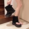 Полые короткие ботинки женские летние ботинки с защипом и короткими штанинами, ботинки в стиле жареной улицы Майяра, нишевые ботинки с носком, на толстой подошве, крутые ботинки