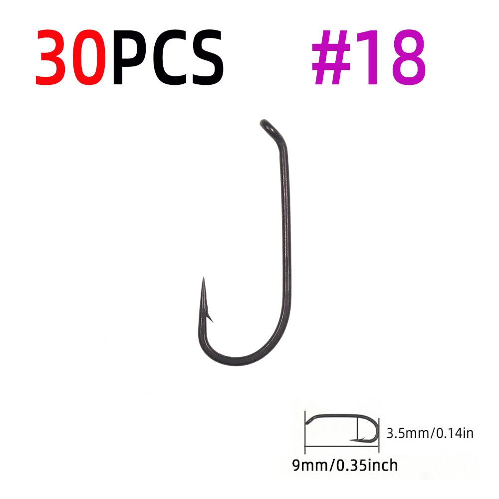 30 шт. 1X тонкая проволока с широким ушком в классическом бронзовом исполнении для сухой мушки, крючок для вязания нимфы, крючок для ловли форели № 14-№ 22