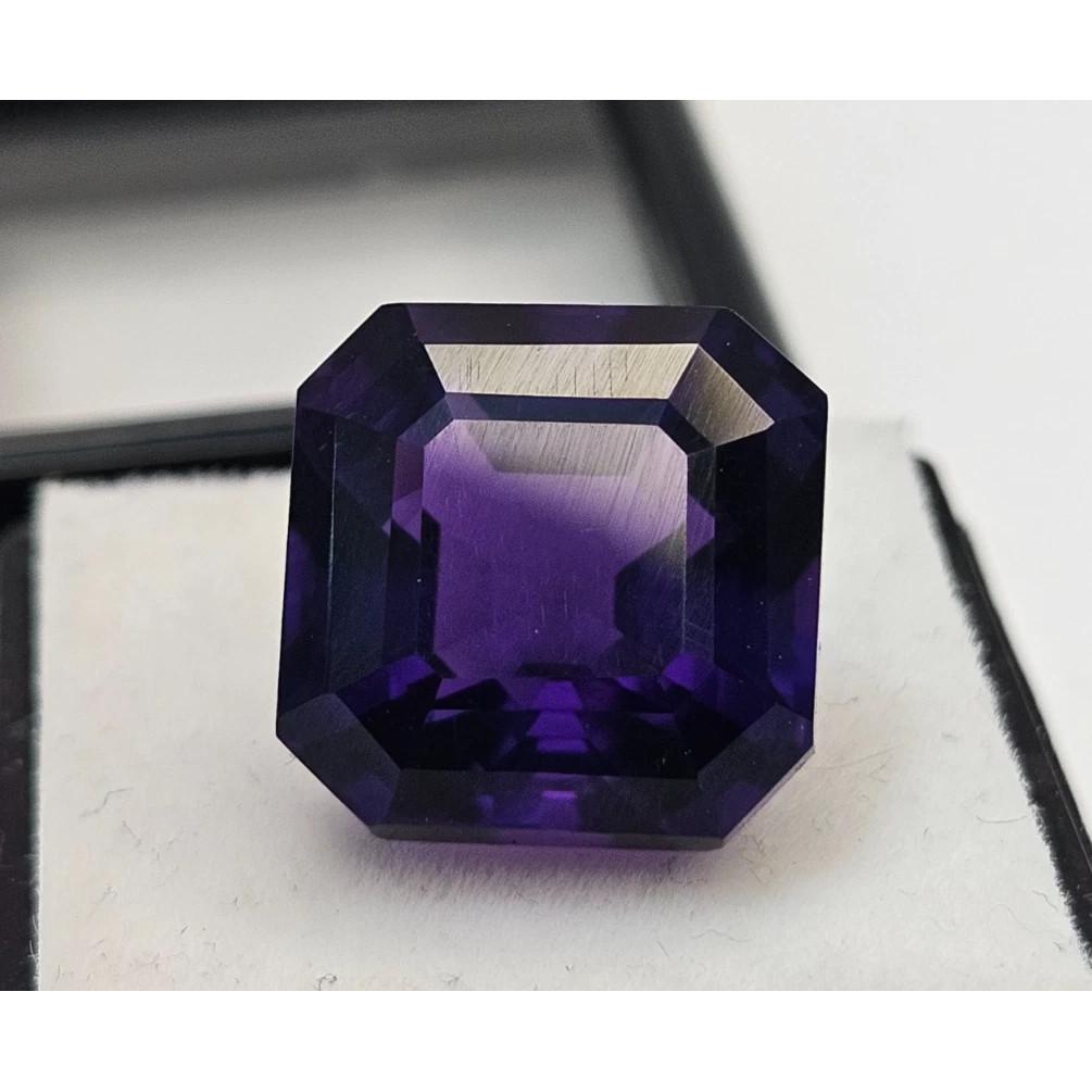 Natural Amethyst Purple Square Cut 12+ Ct Stunning Loose Gemstone