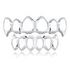Eco-friendly Copper Hollow Teeth Grillz Top Bottom Set Glossy Finish Teeth Jewelry  Party
