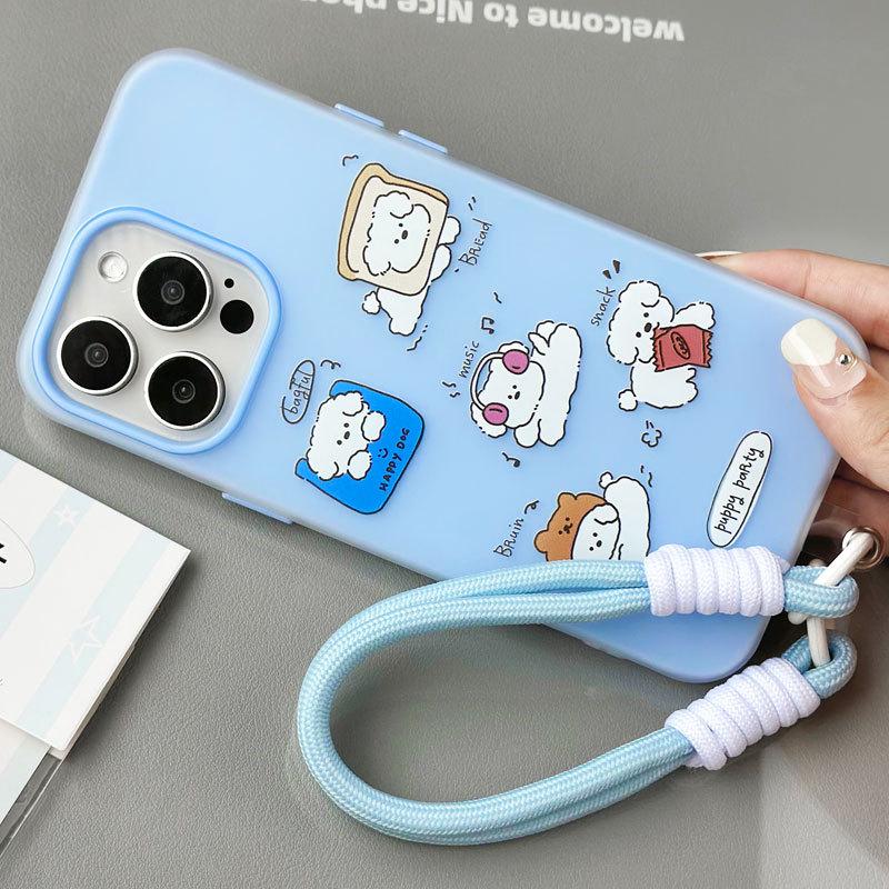 Чехол для iPhone Zhitai: Совместимо с iPhone 11, 12, 14 Pro Max, 15. Желейная кожа с ремешком на руку, мультяшный дизайн для женщин.