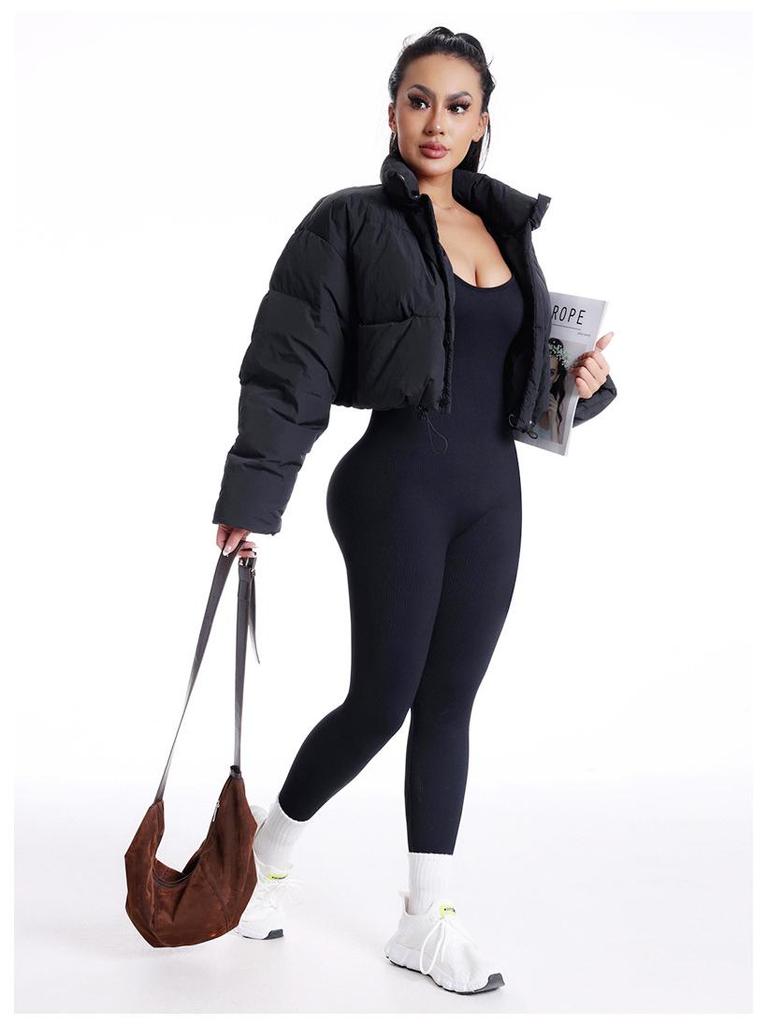 Women's Backless Seamless Ribbed Jumpsuit: Slimming Tank Bodysuit for Yoga