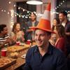 Foldable Design Conical Hat Stage Hat Party Hip Hop Hat Funny Traffic Cone Hat  Stage Performance