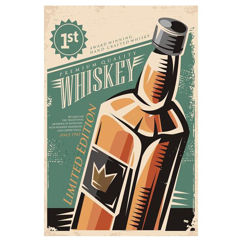Whiskey Vintage Poster Metal Tin Sign Retro Metal Poster DIY Wall Stickers Home Bar Art Posters Decoration 20x30cm