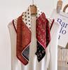 Spring, autumn and winter new high-end silk scarf women's fashion temperament printed shawl double-sided silk scarf