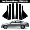 6 шт., подходит для Hyundai Equus 2011-2015, глянцевый черный материал из поликарбоната, зеркальный эффект, центральная часть окна двери, средняя часть стойки стойки, накладка на колонку