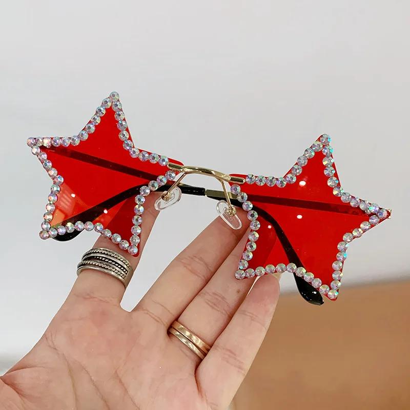 Ретро Солнцезащитные очки в форме звезды Модные солнцезащитные очки для женщин и мужчин Вечерние очки Забавные очки-пентаграммы Рождественский декор Подарок