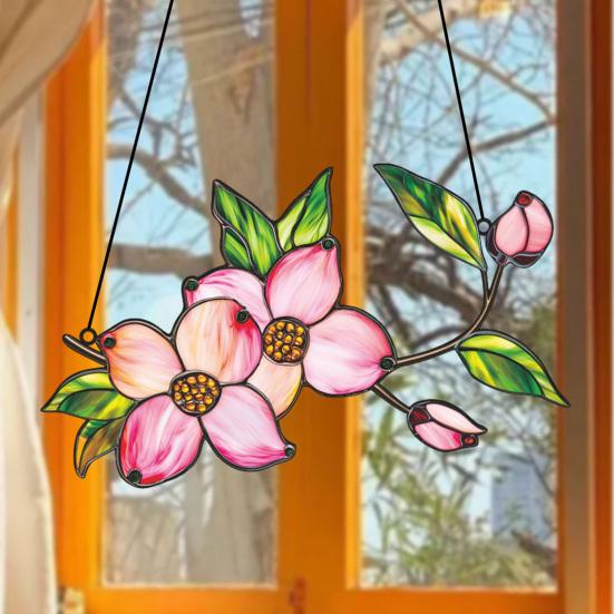 Flower Hanging Decoration Wall Art Window Hanging Ornament Double-Sided Floral Sun Catcher