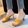Girls Wear Fashionable Diamond Sandals and Slippers Square Toe High Heels Elegant and Comfortable Women's Fashion Shoes