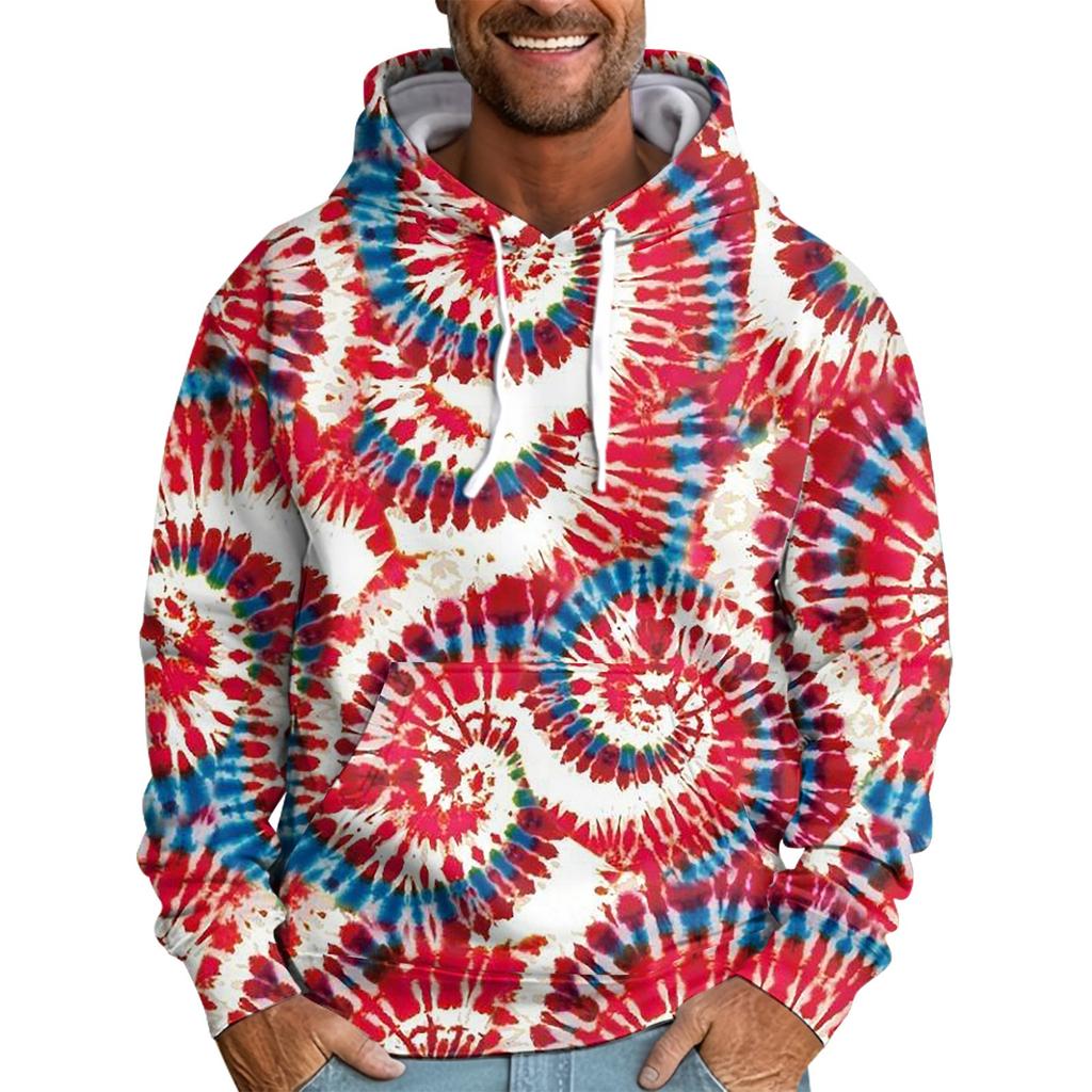 Men's Loose Printed Hooded Sweatshirt Men's Casual Fashion Sports Sweatshirt