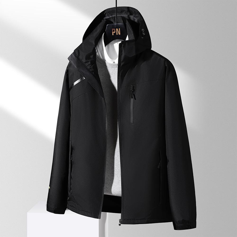Мужская водонепроницаемая ветровка - Весна/Осень, Дышащая, Большого размера, С капюшоном, Для повседневной носки, кемпинга и альпинизма
