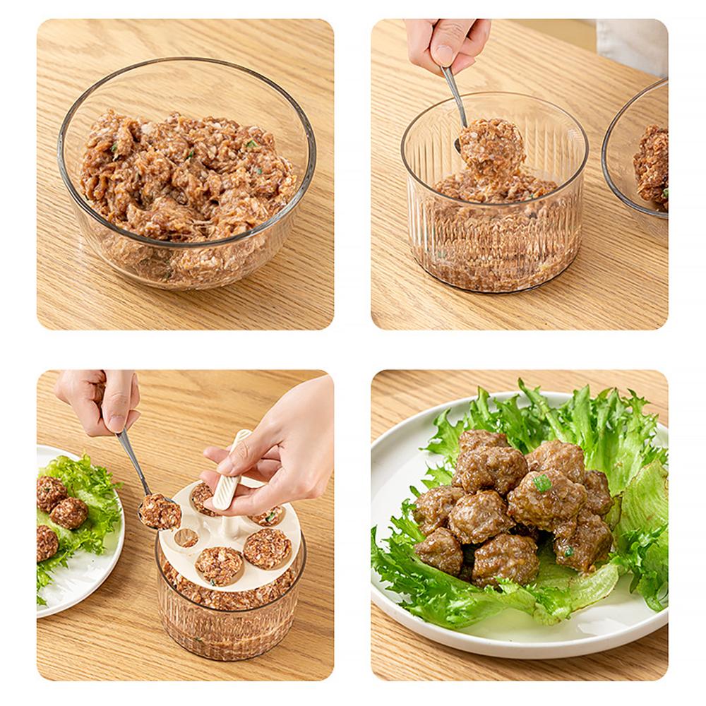 Инструмент для приготовления фрикаделек своими руками, Бытовая ручная машинка для формирования фрикаделек с контейнером для рыбных/креветочных шариков, Экономящий время инструмент для приготовления фрикаделек