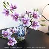 3 Heads Design Faux Flower 55cm Length Artificial Flower Stem Simulated Orchid  Wedding Decoration