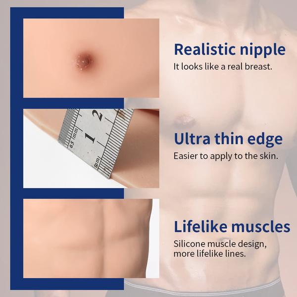 Большая грудь для мужчин, силиконовые мышцы, восьмикомпонентный пресс для мужчин, выполняющих мышечные костюмы