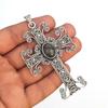 Labradorite Gemstone 925 Sterling Silver Plated Cross Pendant Jewelry NNCE-452