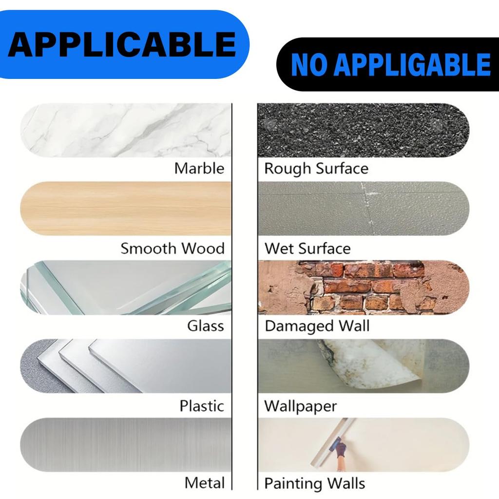 40 шт. Универсальные клейкие adhesive pads VHB, Запасная монтажная лента, Двусторонняя лента повышенной прочности, Идеально подходит для домашнего декора и автомобилей, В комплекте 4